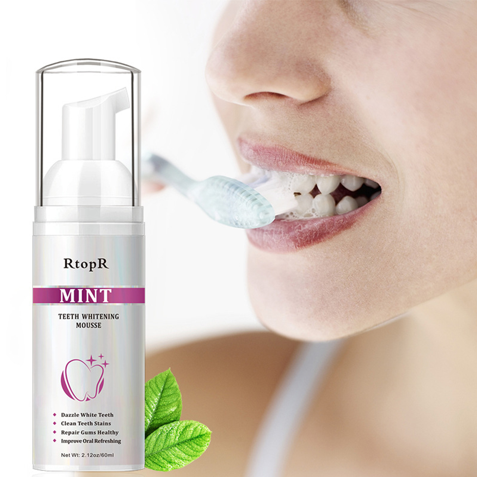 Teeth Whitening Baking Soda - Teeth Whitening Mousse Mint Foam Toothpaste