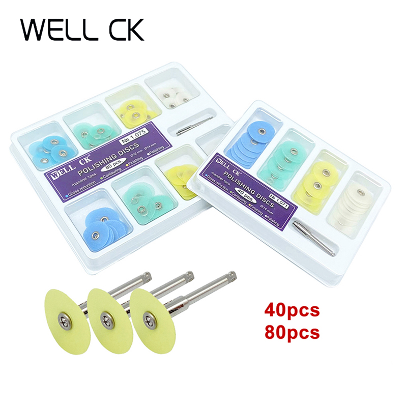 Teeth Whitening Kit Professional - WELL CK 40/80Pcs Dental Polishing Discs