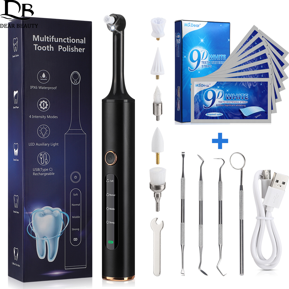 Teeth Whitening Strips Crest - 4 Modes Electric Tooth Polisher Teeth