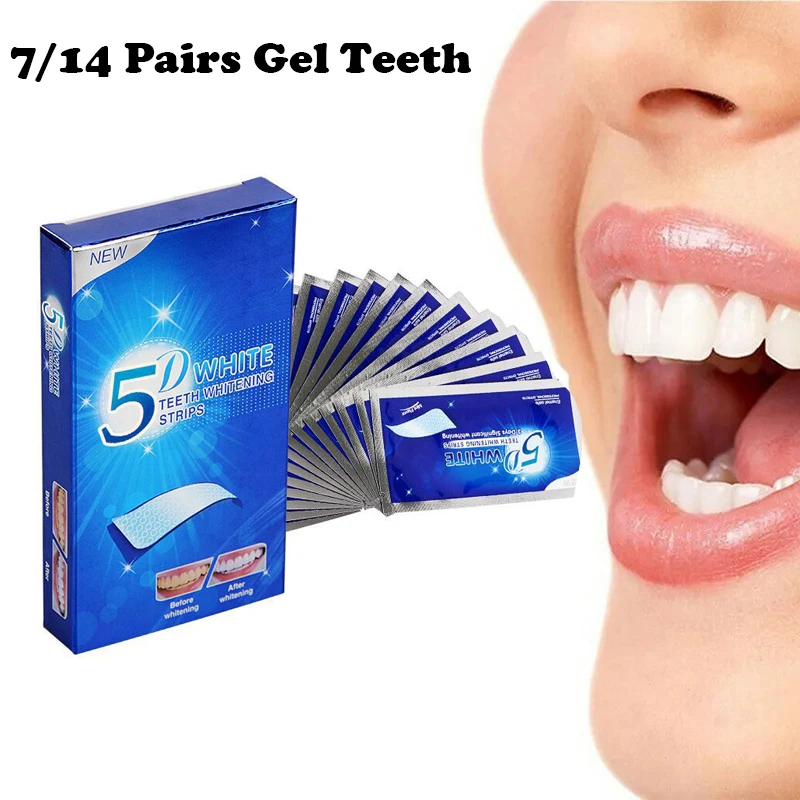 Teeth Whitening Effects - 5D White Teeth Whitening Strips Professional