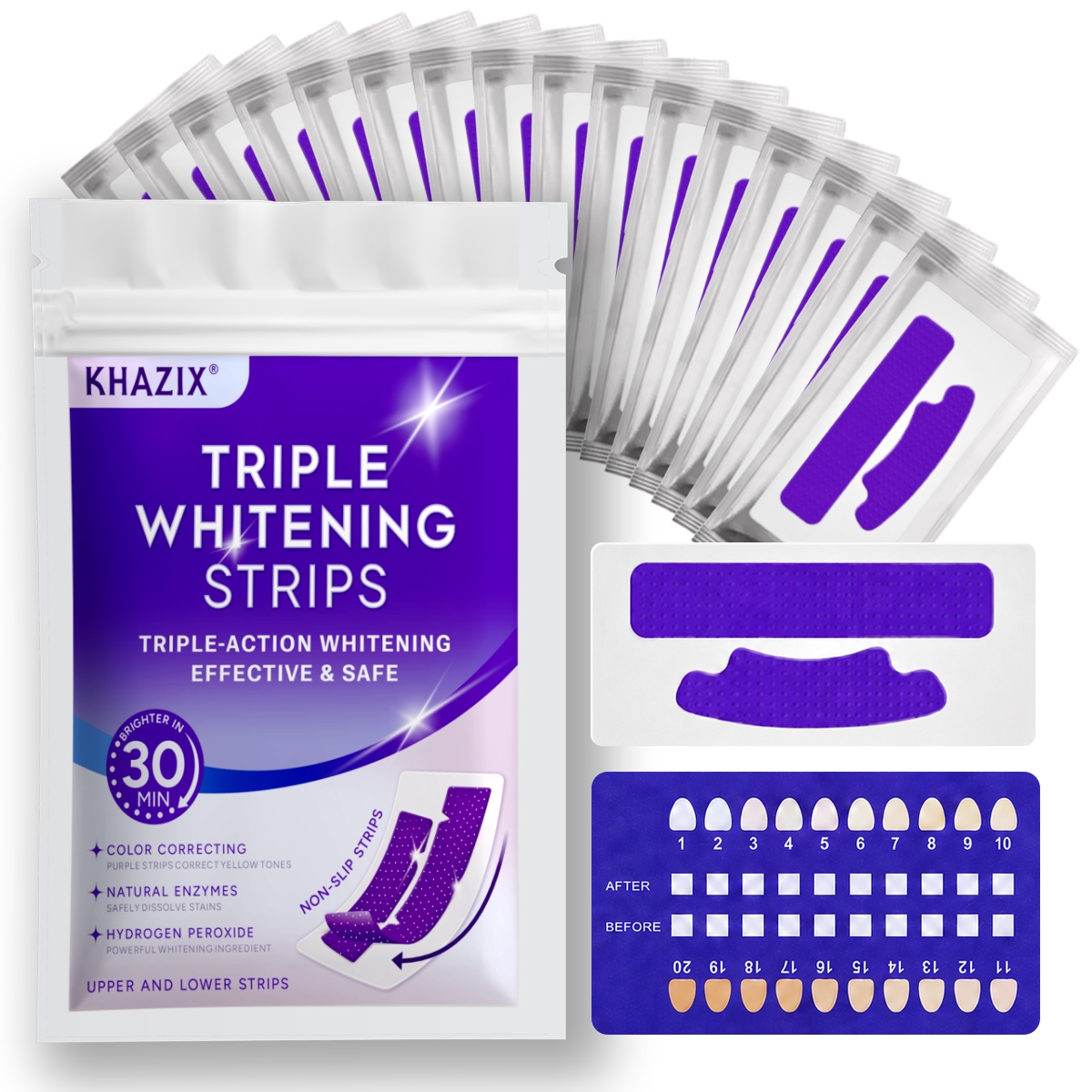 Teeth Whitening Strips Crest - 7 pairs Teeth Whitening Strips for