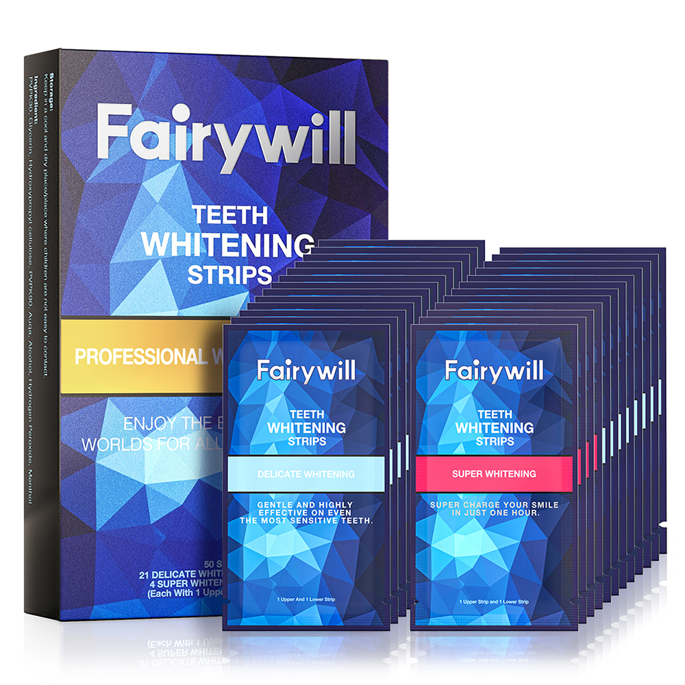 Teeth Whitening Effects - Fairywill White Teeth Whitening Strips Professional