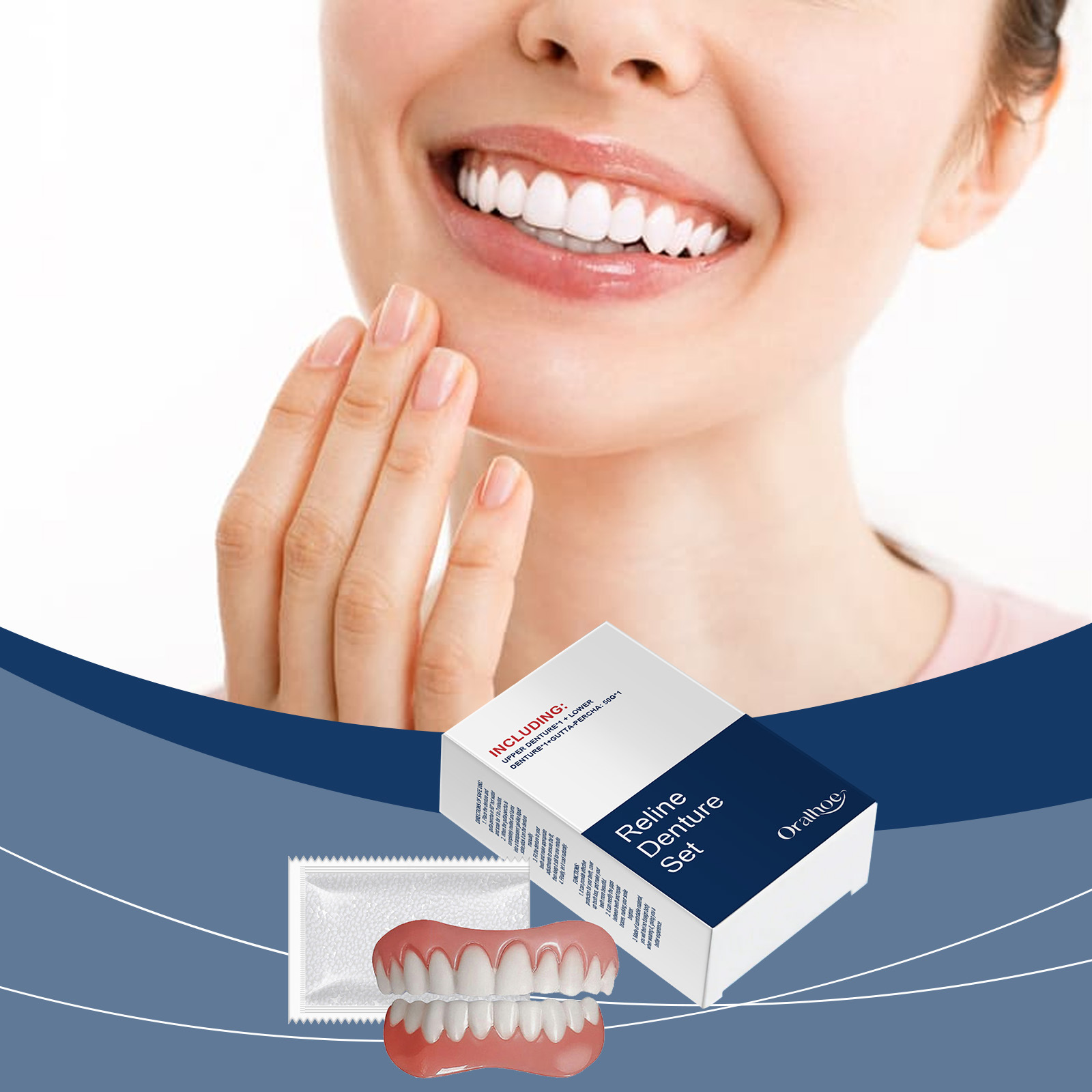 Teeth Whitening With Braces - False Teeth Dentures Temporary Tooth Oral