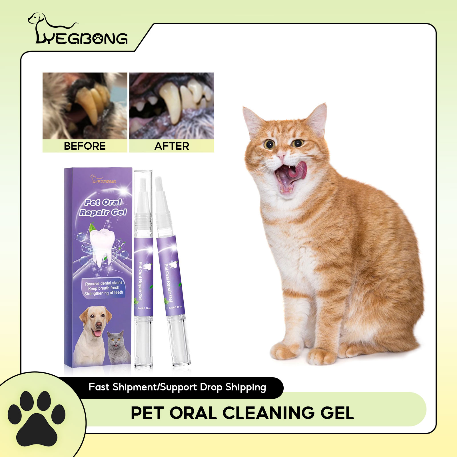 Teeth Whitening Results - Pet Oral Repair Gel Puppy Tartar
