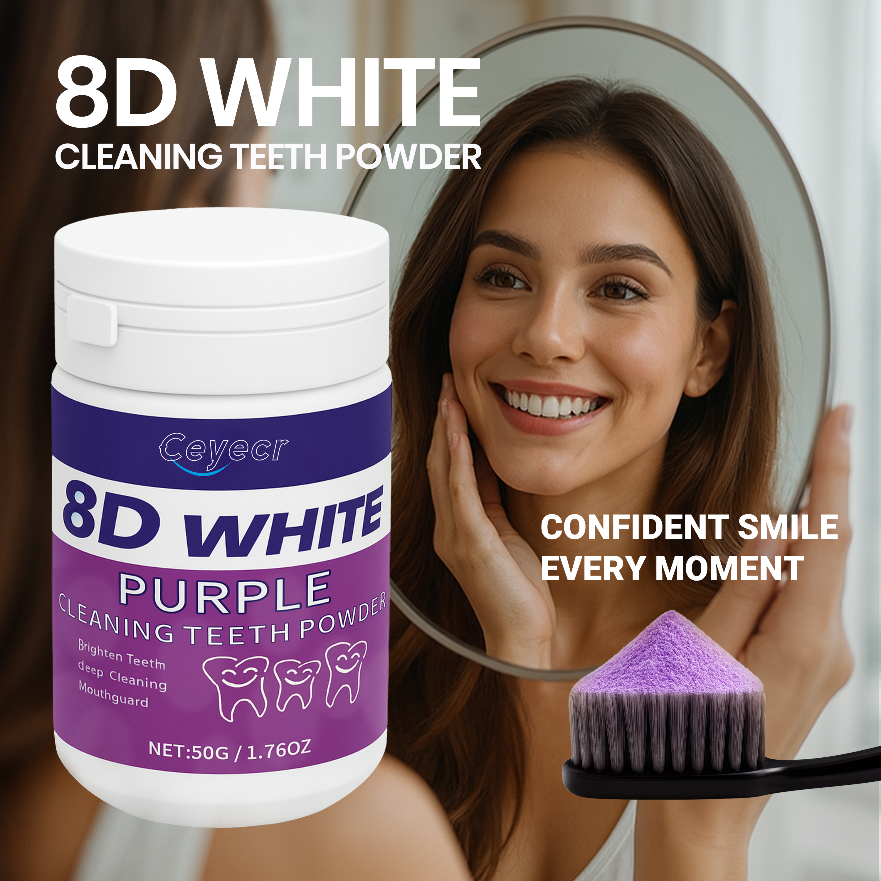 Teeth Whitening Results - 8D white Teeth Whitening Powder, 50g/1.76.Oz