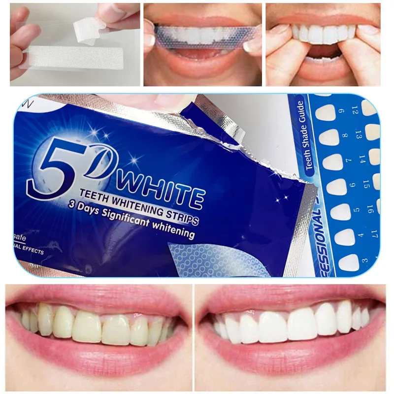 Teeth Whitening Results - 1-12pcs 5D Whitening Teeth Stickers White