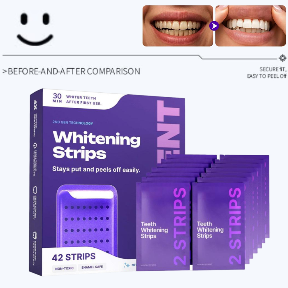 Teeth Whitening After Care - 42 Strips Purple Teeth Whitening Strips