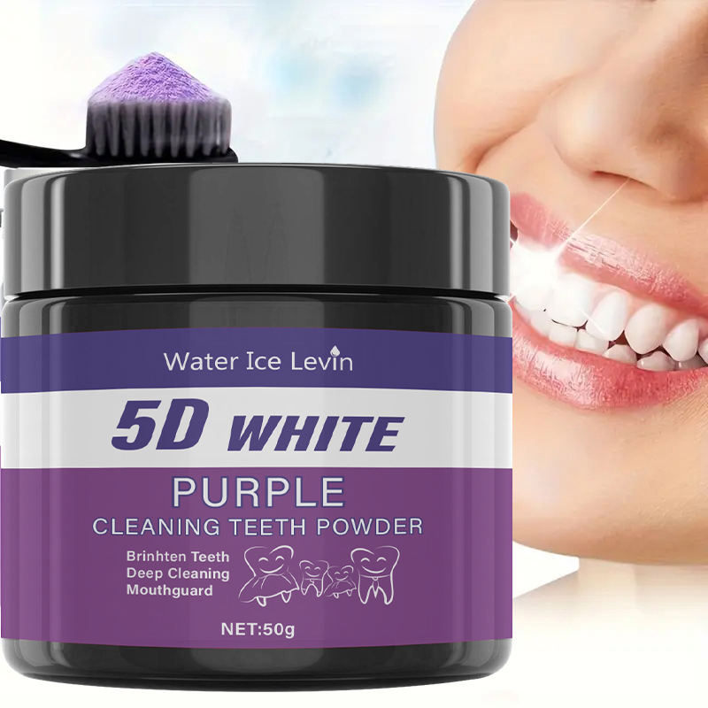 Teeth Whitening Baking Soda - 5D White Purple Cleaning Tooth Powder.