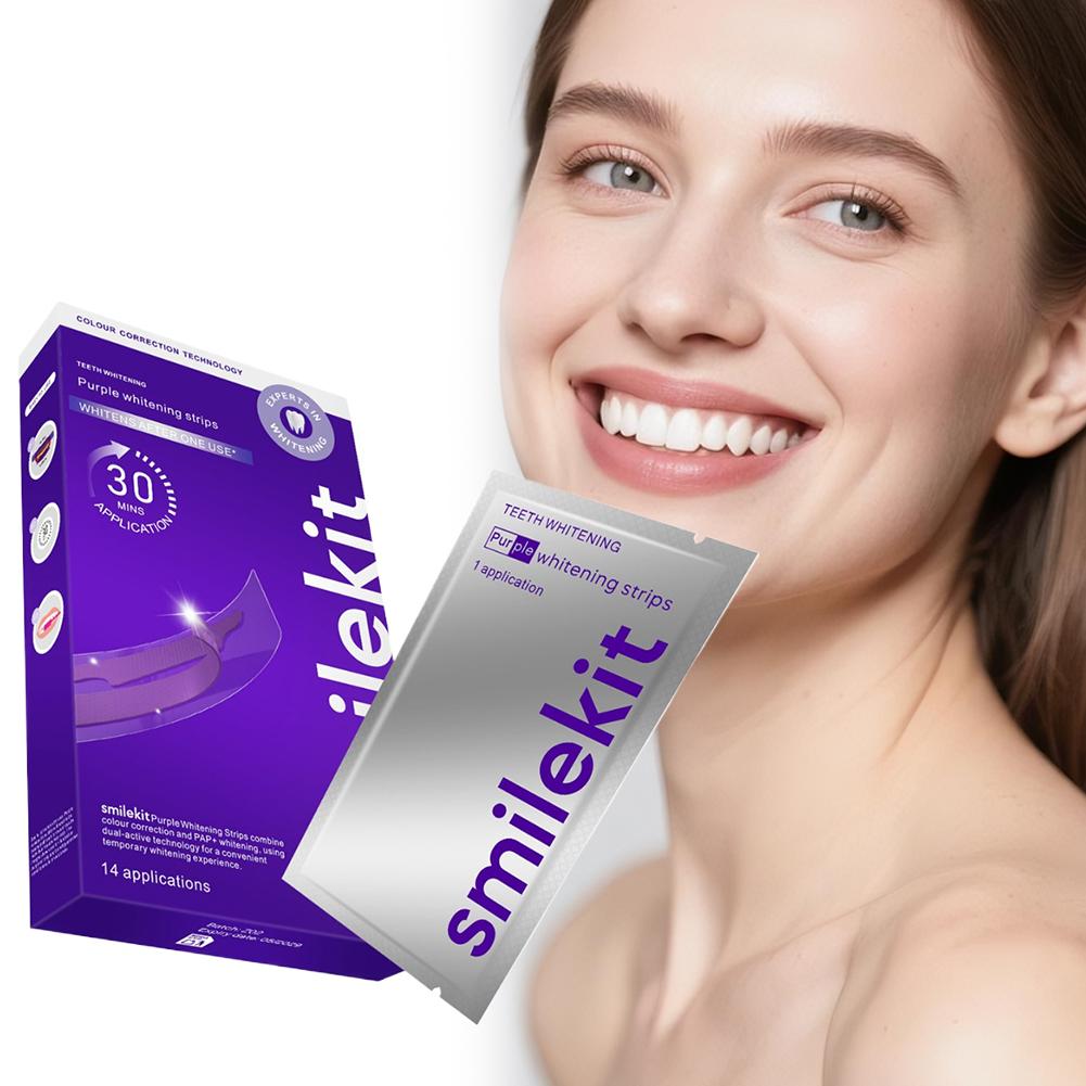 Teeth Whitening Strips Crest - 42Pairs Purple Teeth Whitening Strips V34