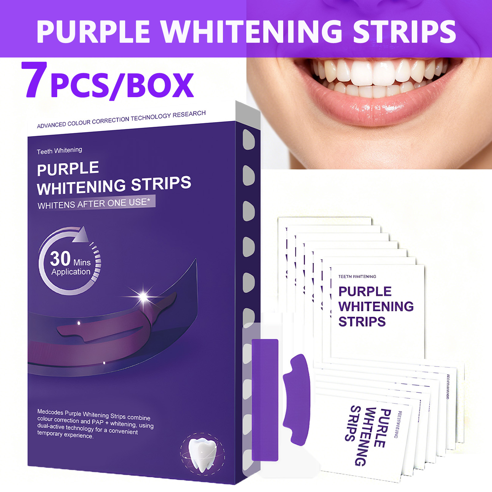 Teeth Whitening Strips Crest - Purple Teeth Whitening Strips – 30