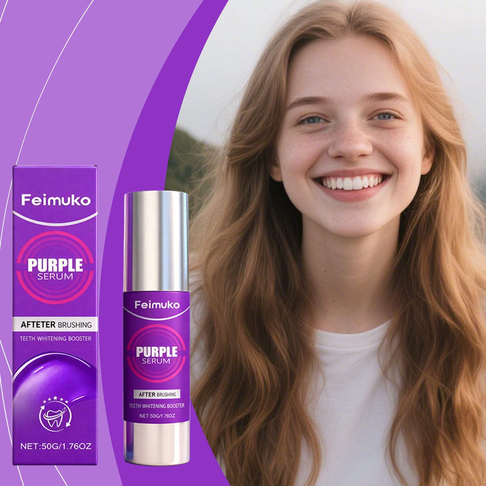Teeth Whitening After Care - Feimuko Purple Serum Teeth Whitening Booster