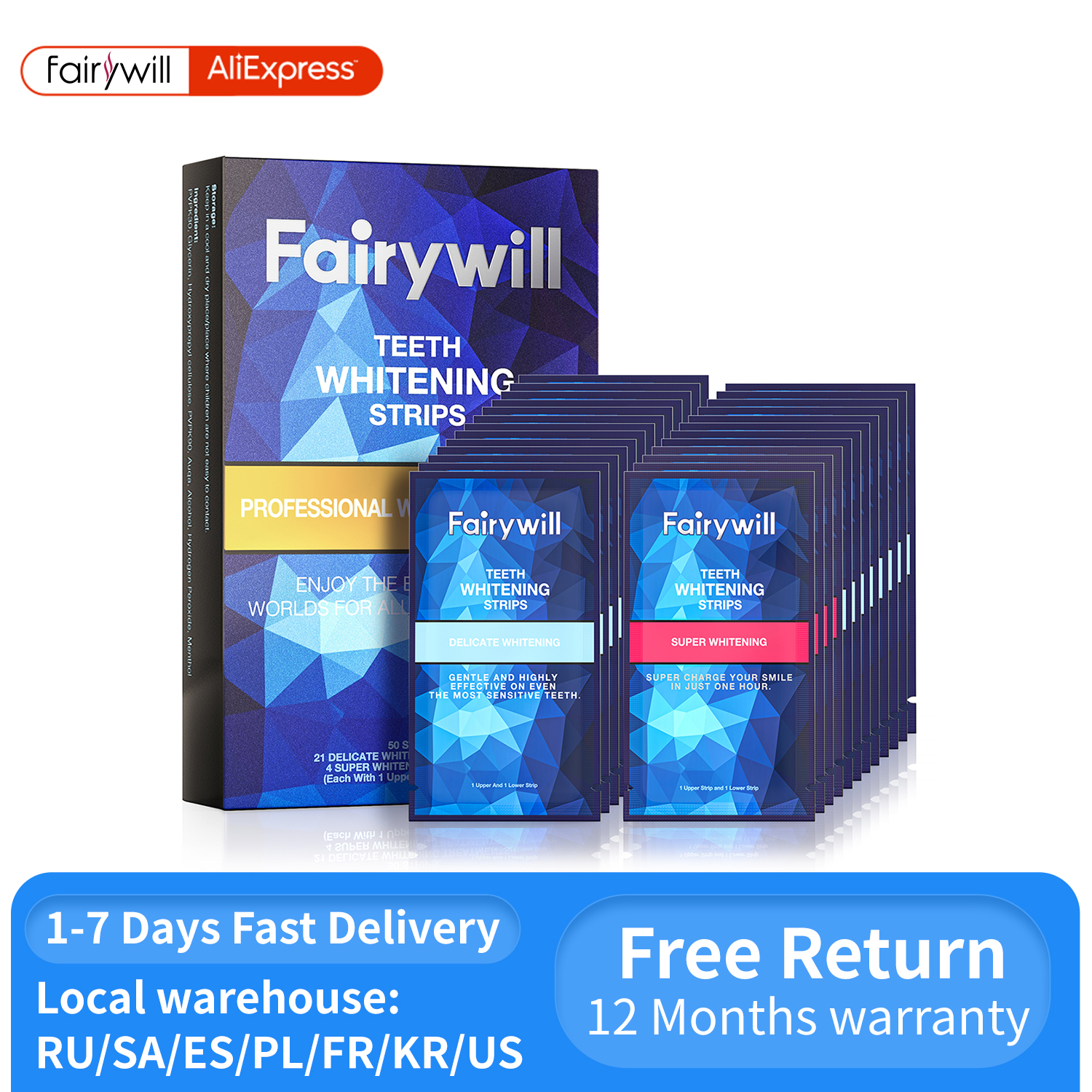 Fairywill White Teeth Whitenin - đánh giá và giá Teeth Whitening Effects