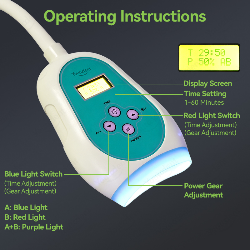 50W Dental Touch Screen 3 Colo - đánh giá và giá Teeth Whitening Kit Professional