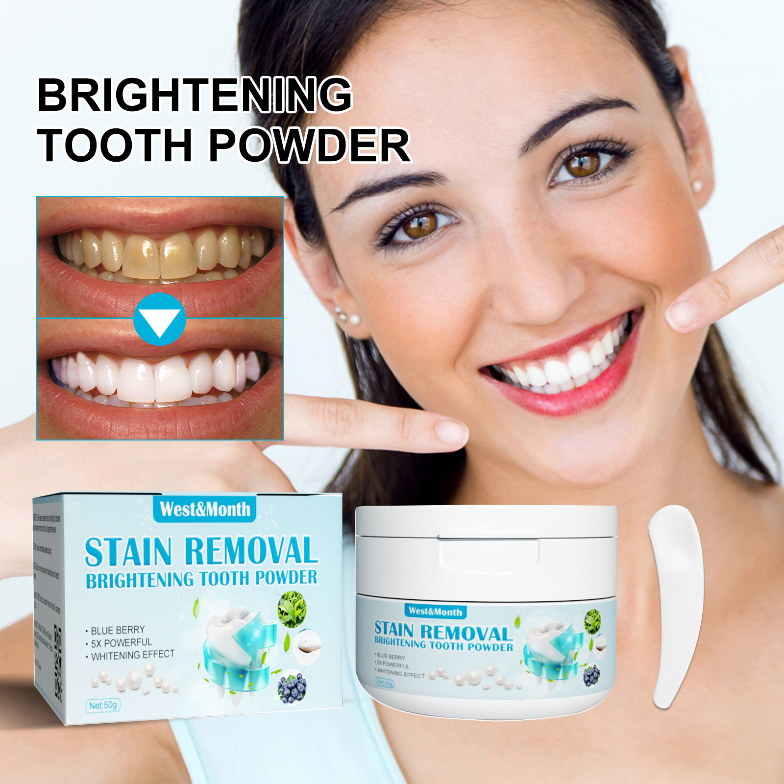 Blueberry Baking Soda Whitenin - đánh giá và giá Teeth Whitening Baking Soda