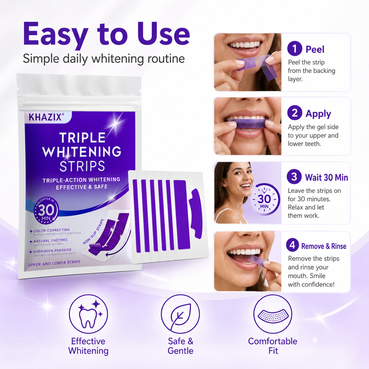 7 pairs Teeth Whitening Strips - đánh giá và giá Teeth Whitening Strips Crest