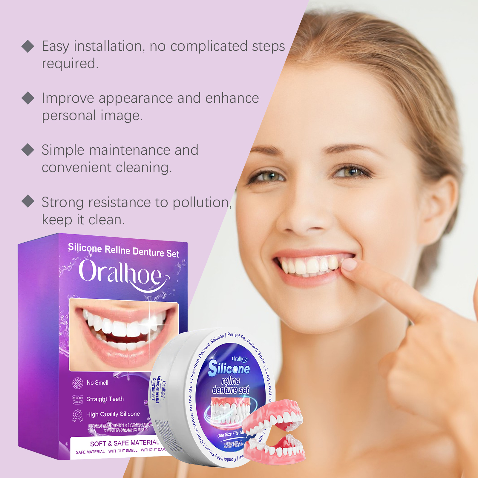 Silicone Denture Set Fit Tempo - đánh giá và giá Teeth Whitening With Braces