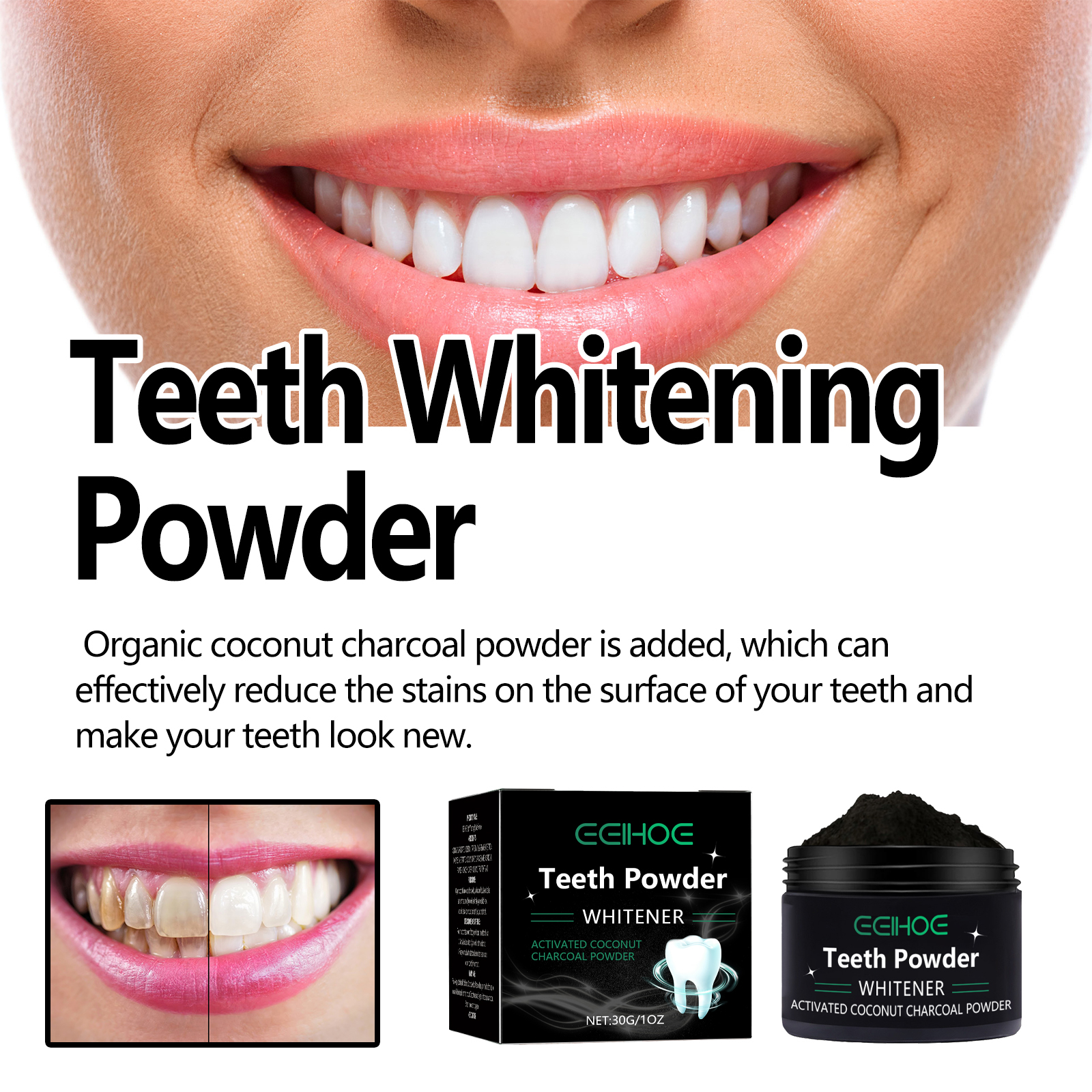 Natural Teeth Whitening Powder - đánh giá và giá Teeth Whitening Baking Soda