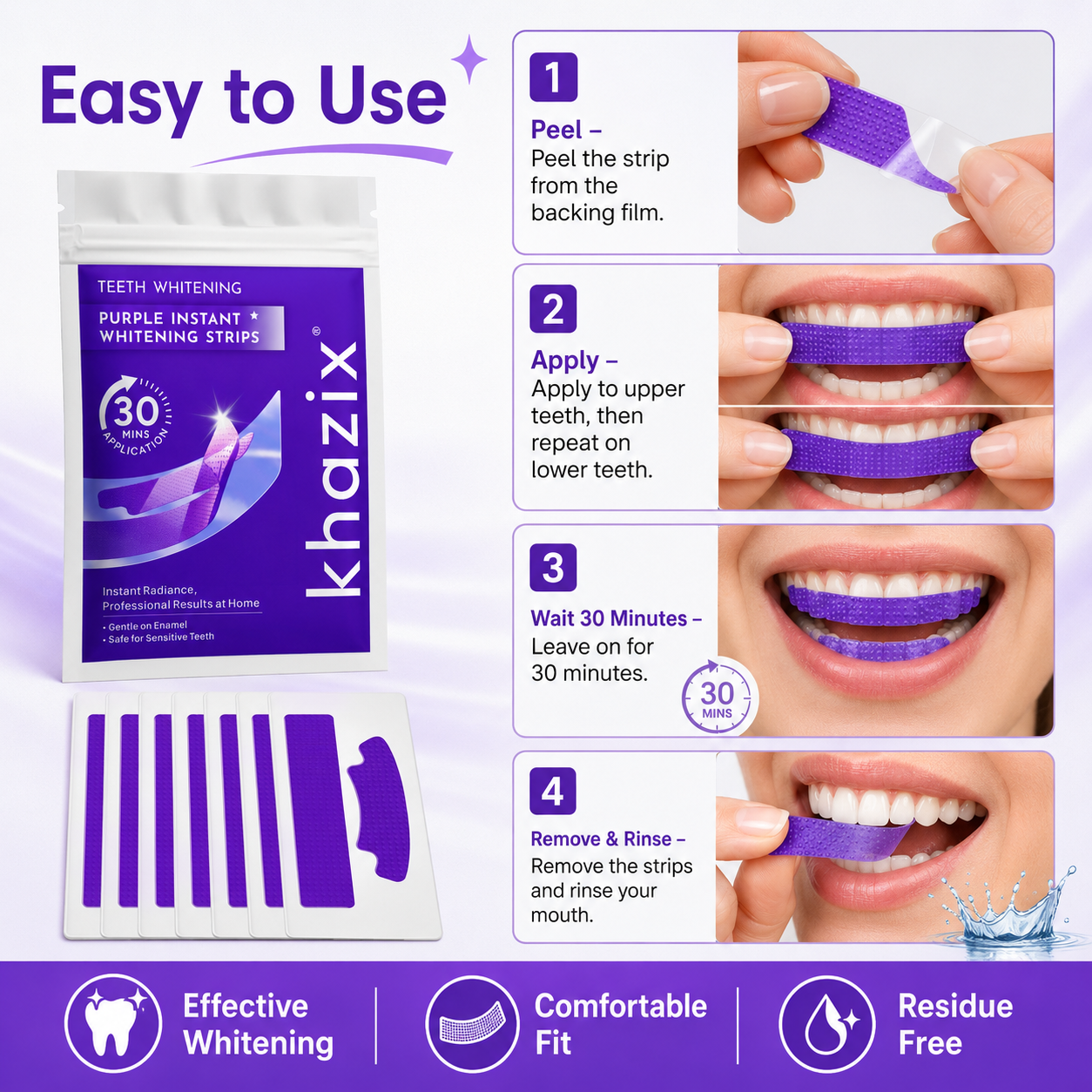 7 pairs Teeth Whitening Strips - đánh giá và giá Teeth Whitening Strips Crest