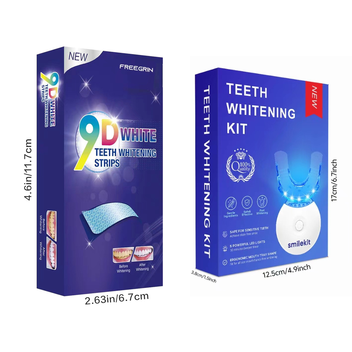 Teeth Whitening Kit - 5X LED L - đánh giá và giá Teeth Whitening Strips Crest