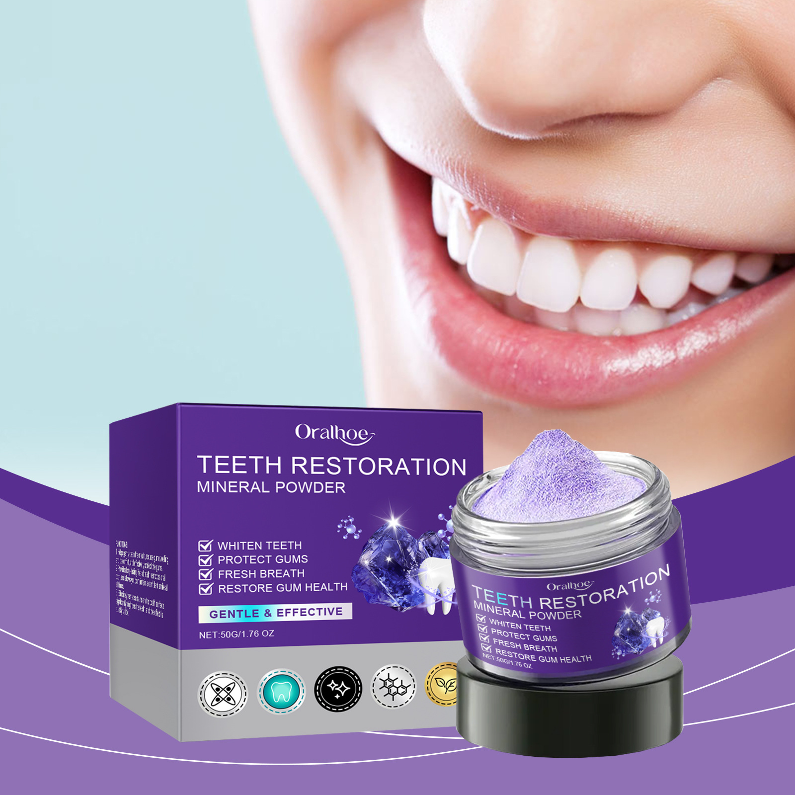 Teeth Restoration Mineral Powd - đánh giá và giá Teeth Whitening Results