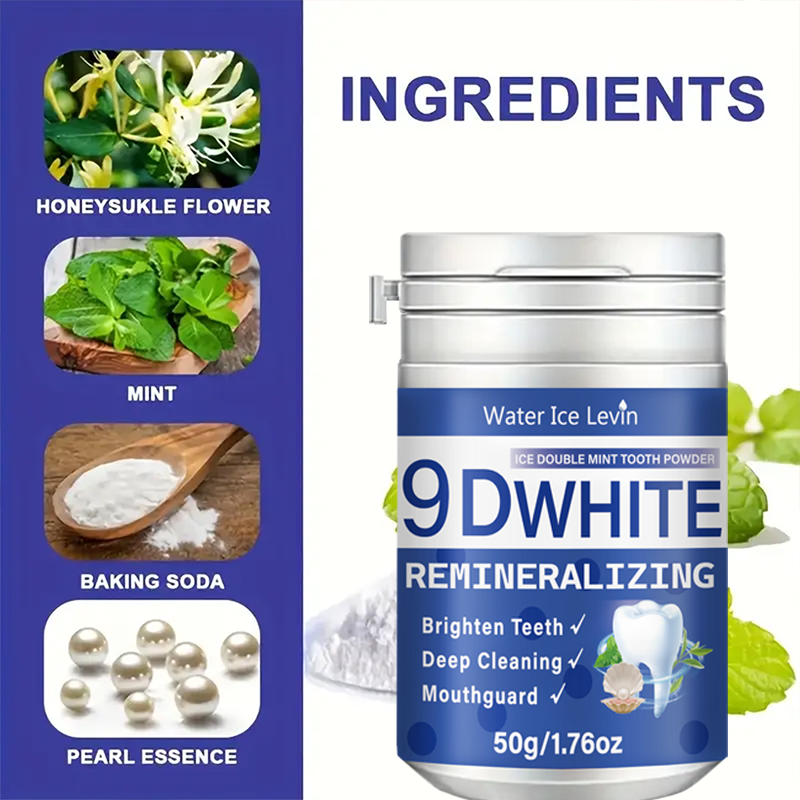 9D White Remineralizing Tooth  - đánh giá và giá Teeth Whitening Baking Soda