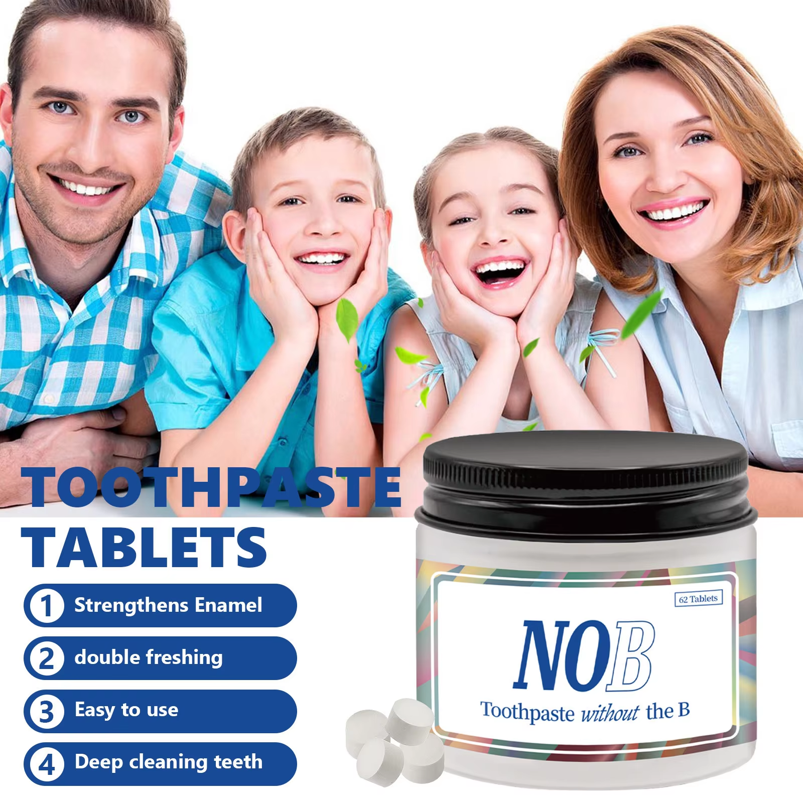 NOBS Toothpaste Tablets - Nano - đánh giá và giá Teeth Whitening Baking Soda