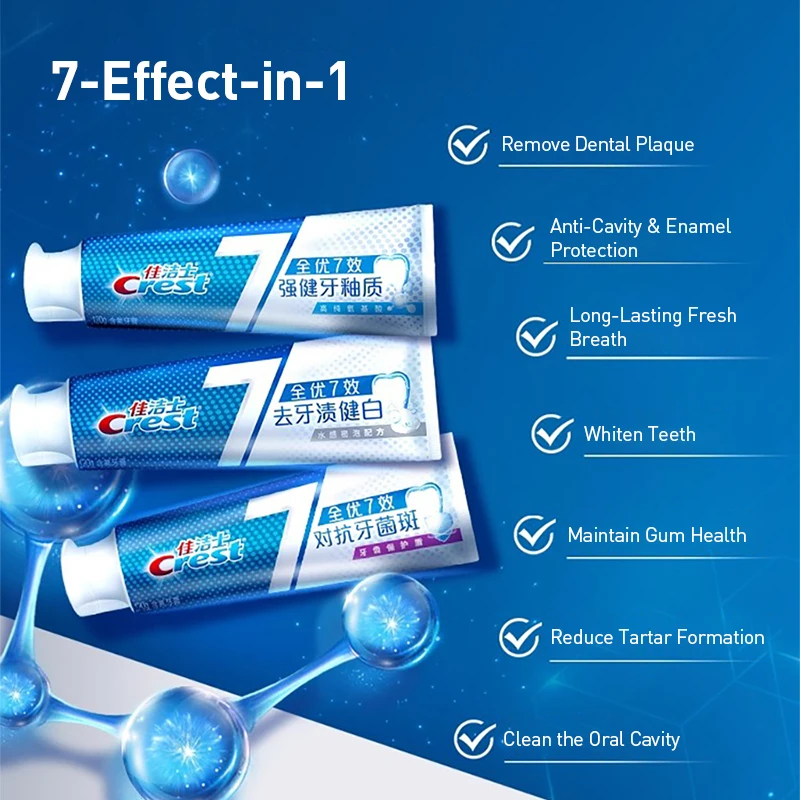 Crest 7 Effects Toothpaste Whi - đánh giá và giá Teeth Whitening Effects