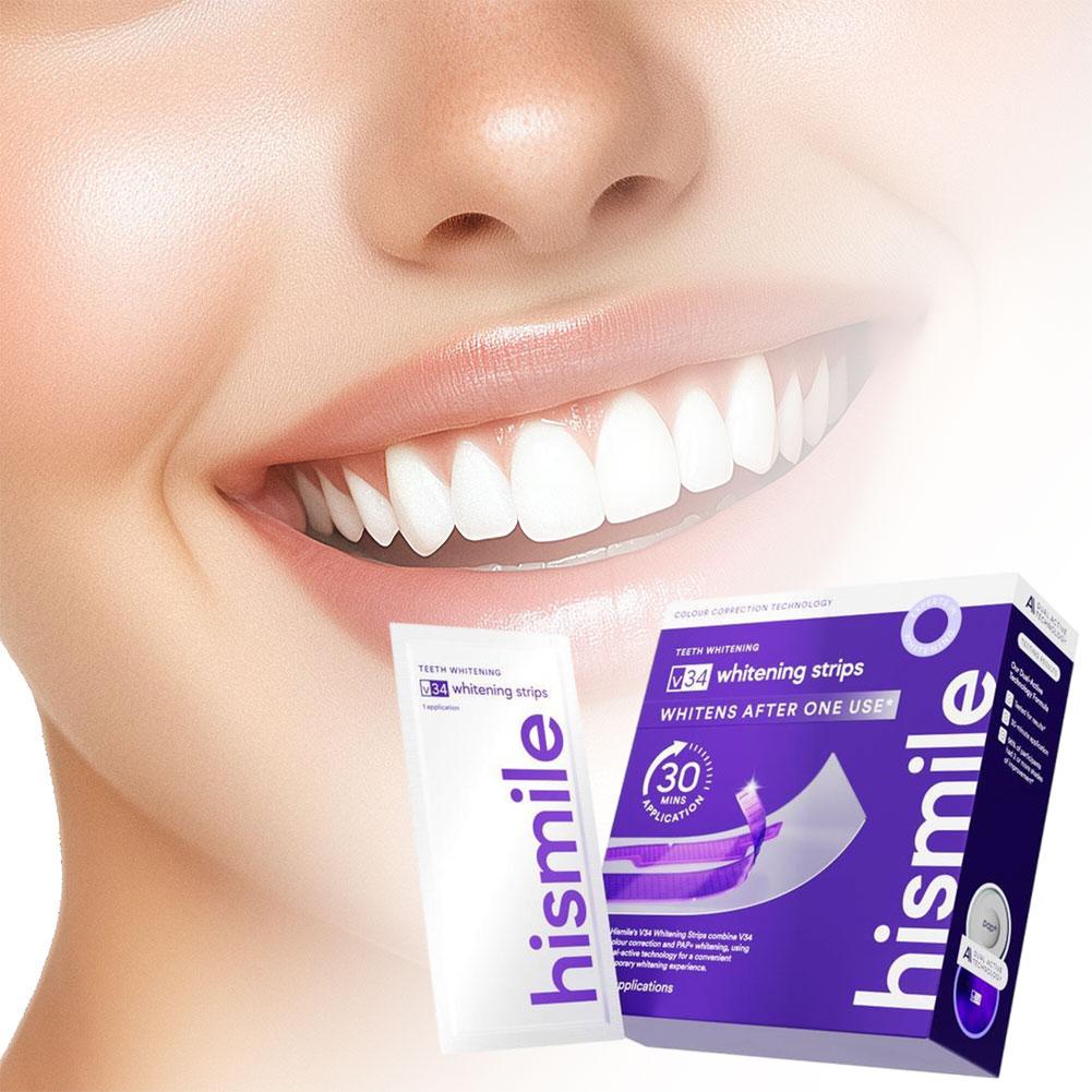 Hismile V34 Dental Whitening C - đánh giá và giá Teeth Whitening Strips Crest