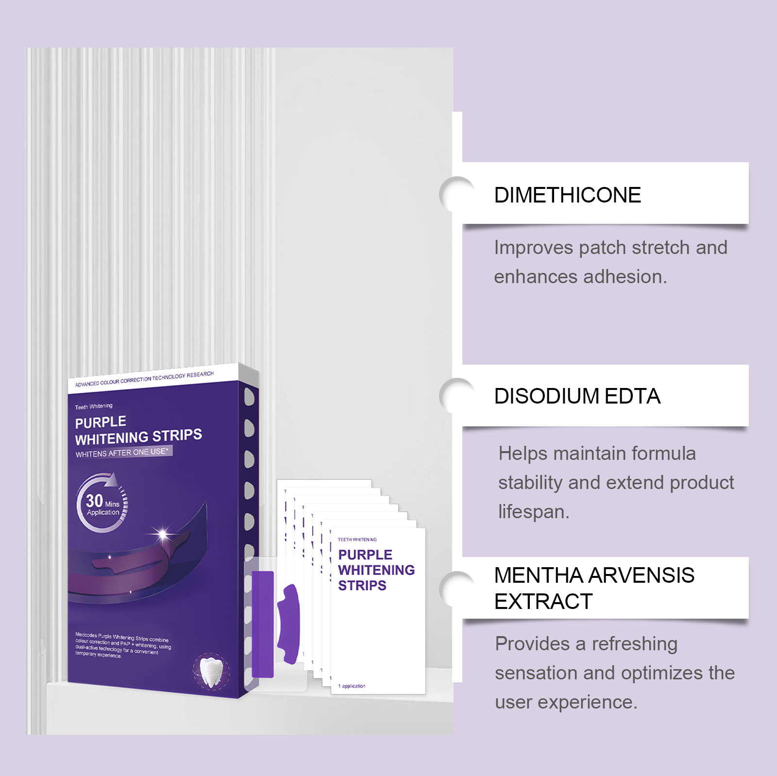 Purple Teeth Whitening Strips  - đánh giá và giá Teeth Whitening Strips Crest