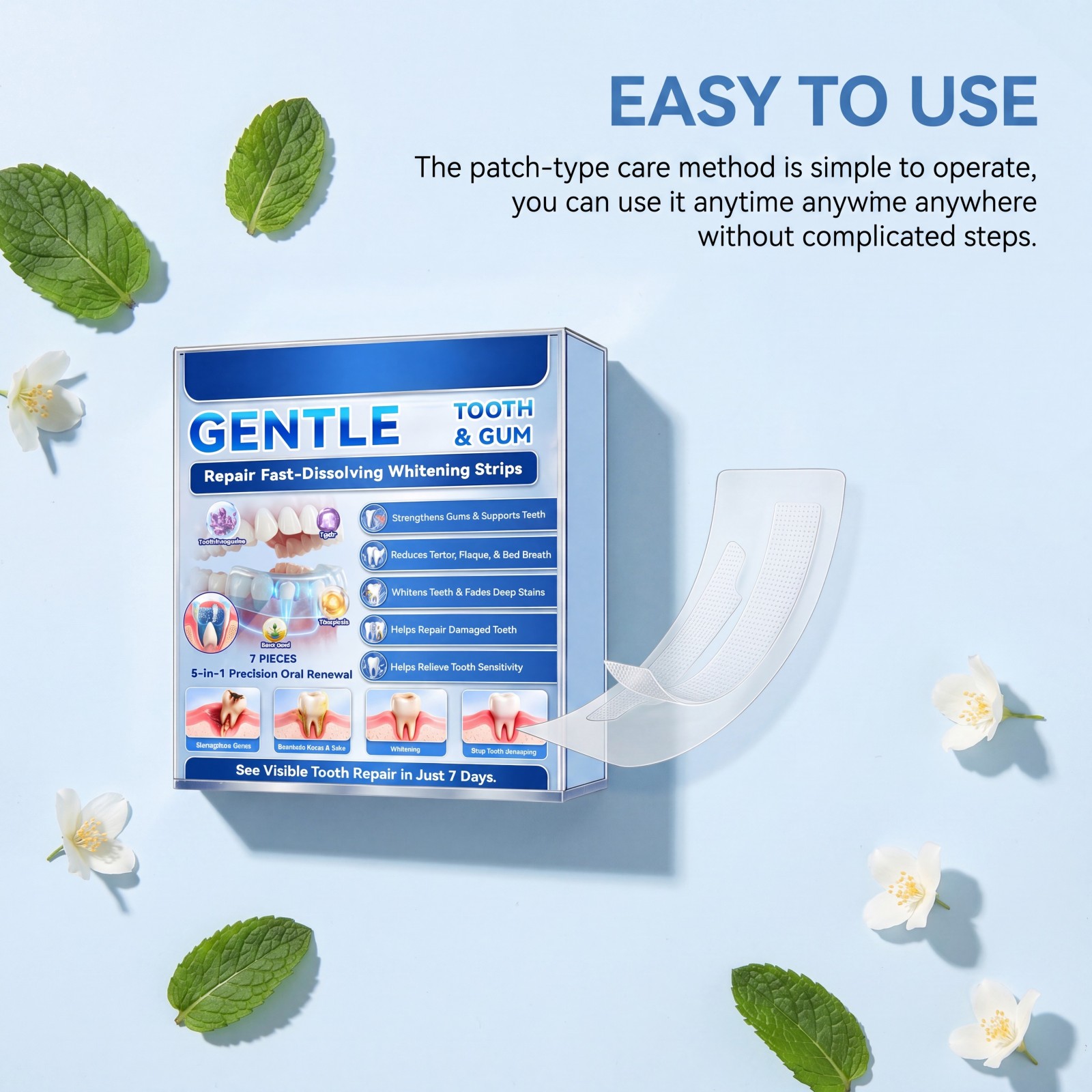 Gentle Tooth & Gum Whitening S - đánh giá và giá Teeth Whitening Strips Crest