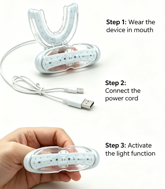650nm infrared LED light treat - đánh giá và giá Teeth Whitening Effects