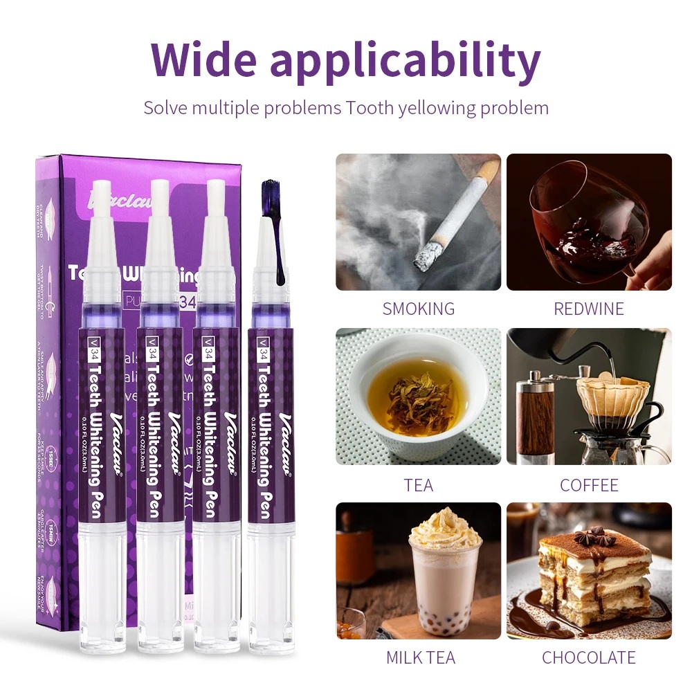 Vaclav V34 Purple teeth whiten - đánh giá và giá Teeth Whitening Pen
